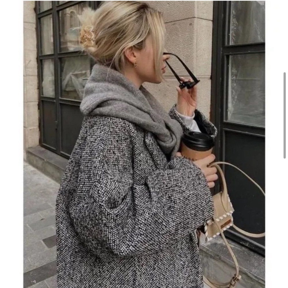 Mango Long Wool Coat Oversized